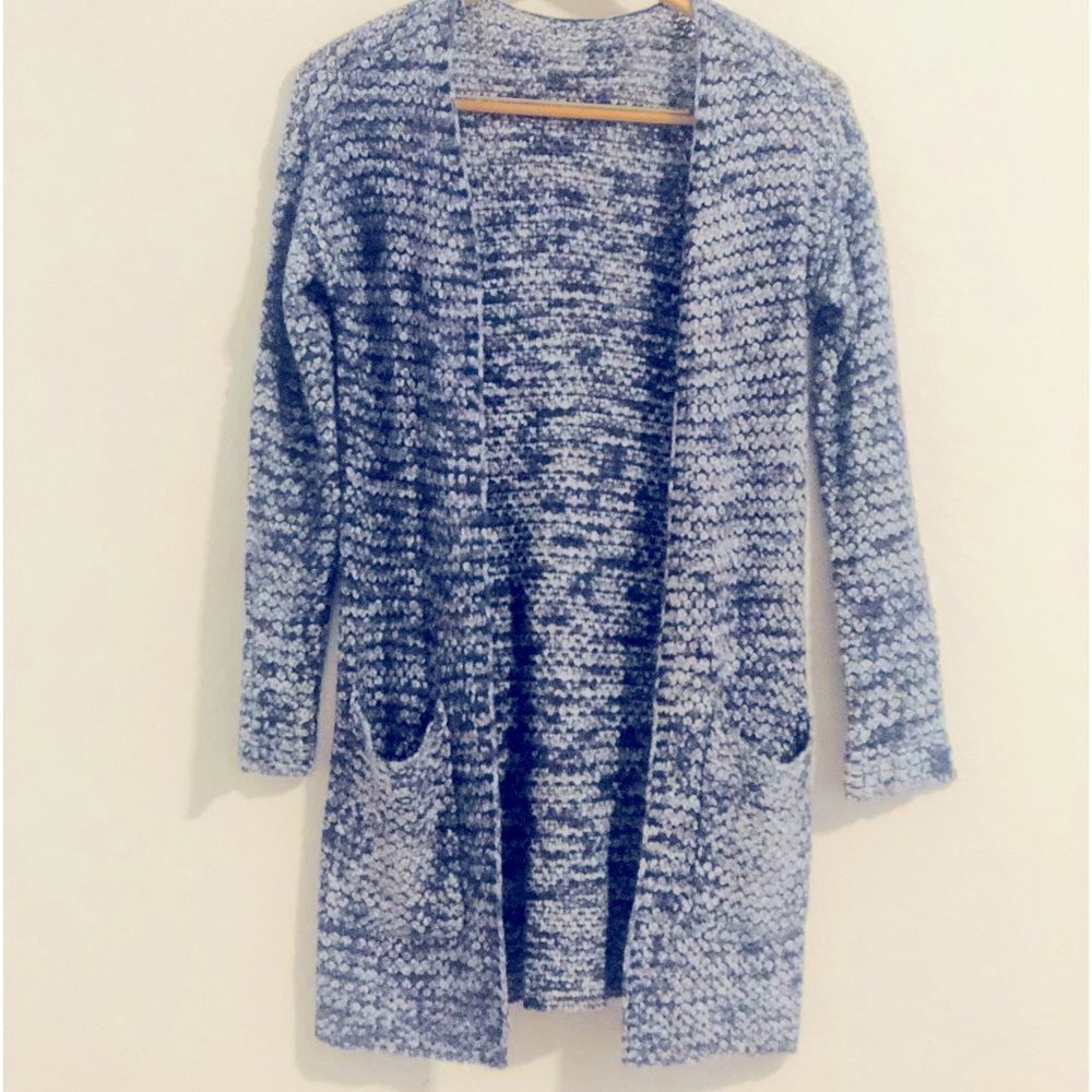 Knit cardigan women blue sweater size s